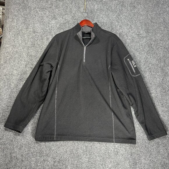 Ahead Sweater Mens XL Fleece 1/4 Zip Black Pullover Jackson Hole Logo Pocket - Picture 1 of 7